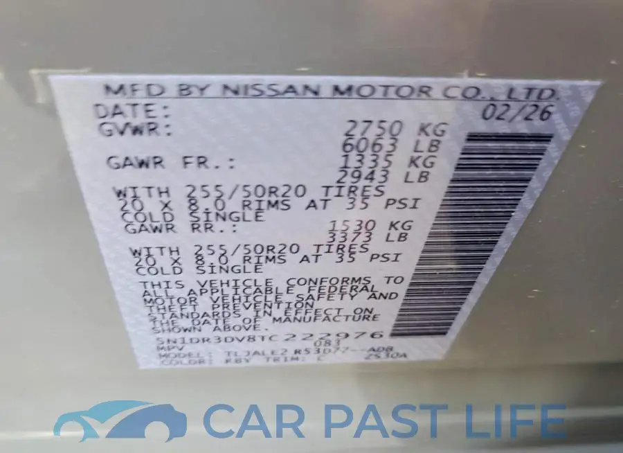 5N1DR3DV8TC222976# 14