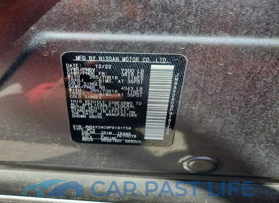 JN8AY2AC9P9181756# 13