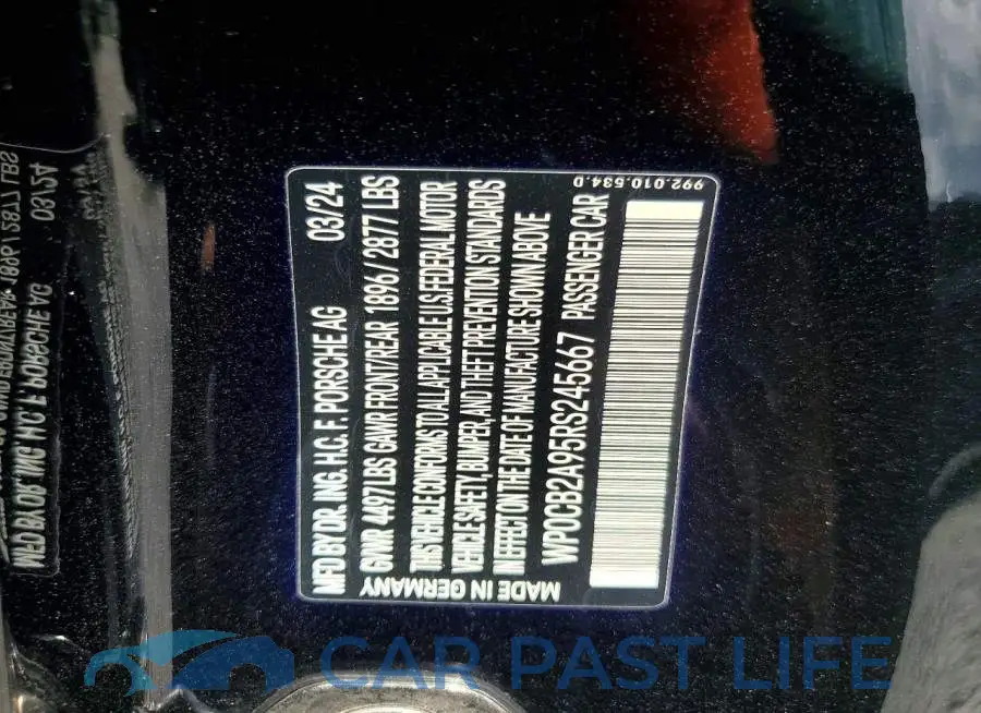 WP0CB2A95RS245667# 12