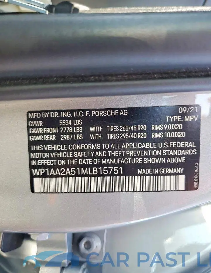 WP1AA2A51MLB15751# 13