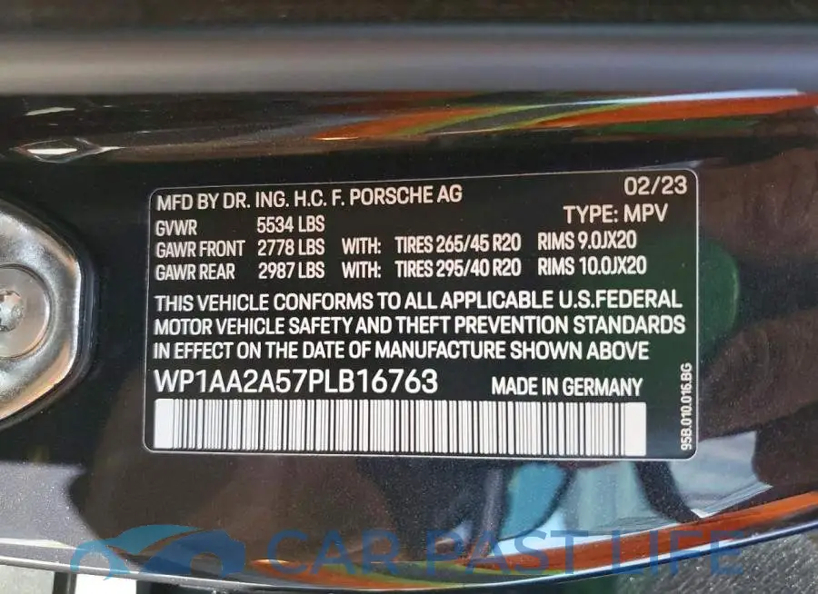 WP1AA2A57PLB16763# 14