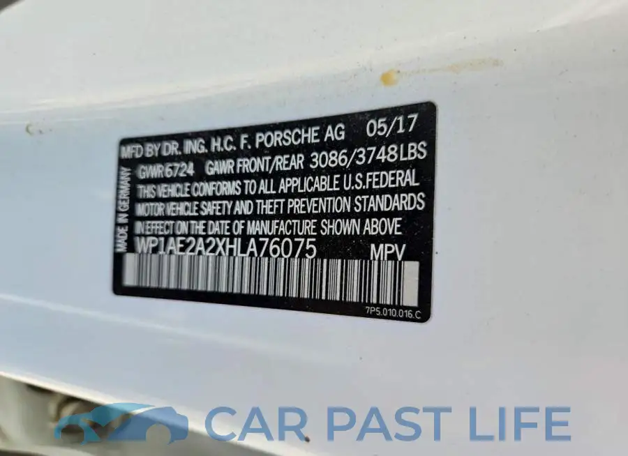 WP1AE2A2XHLA76075# 13