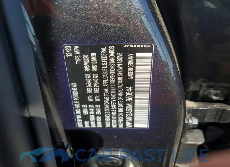 WP1AF2A5XMLB60544# 12