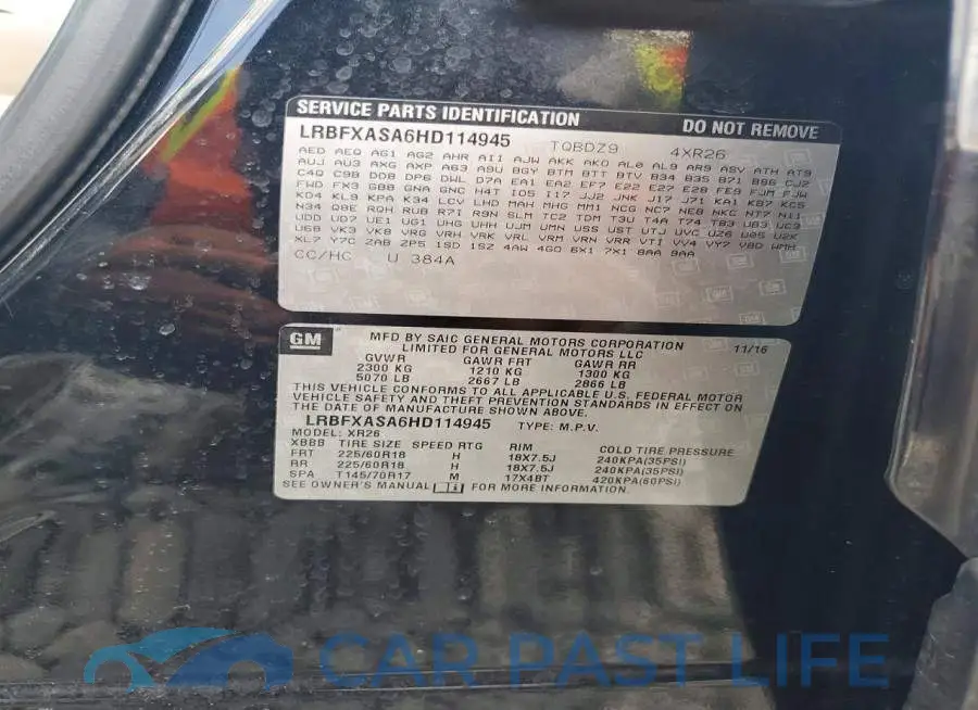 LRBFXASA6HD114945# 12