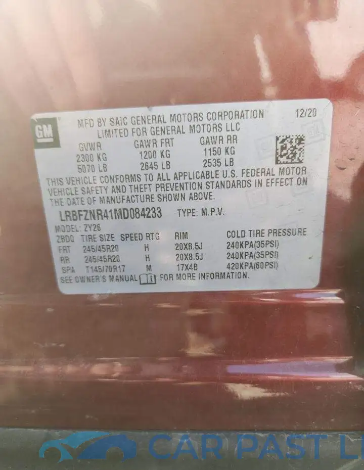 LRBFZNR41MD084233# 14