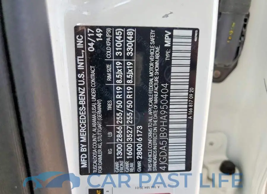 4JGDA5JB9HA950404# 12