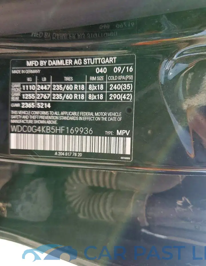 WDC0G4KB5HF169936# 12