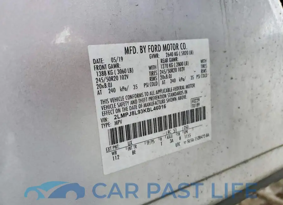 2LMPJ8L93KBL46016# 14