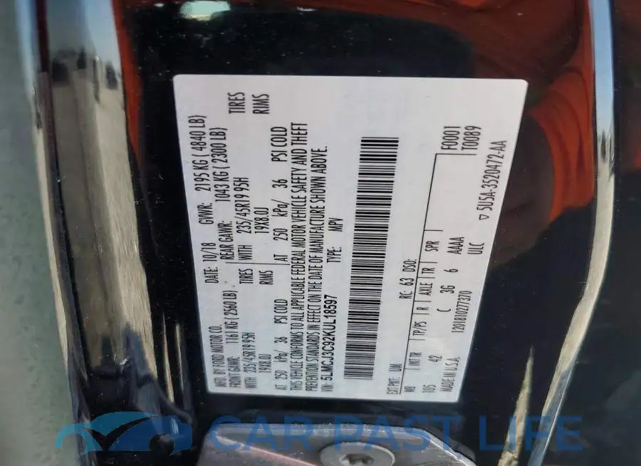 5LMCJ3C92KUL18597# 12