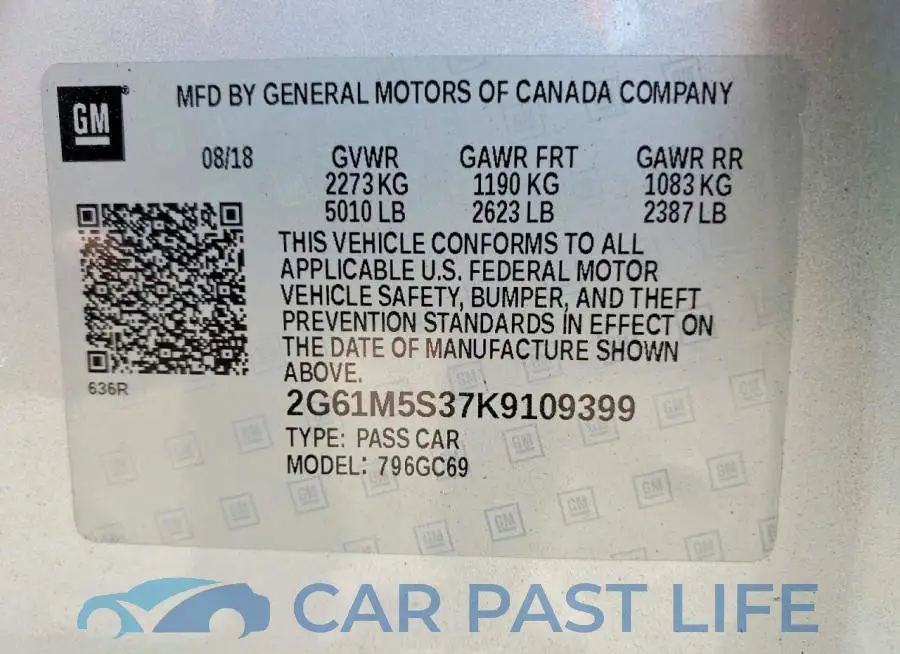 2G61M5S37K9109399# 12