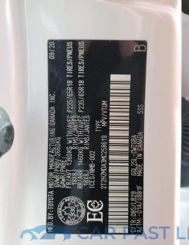 2T2HZMDA3MC258619# 13