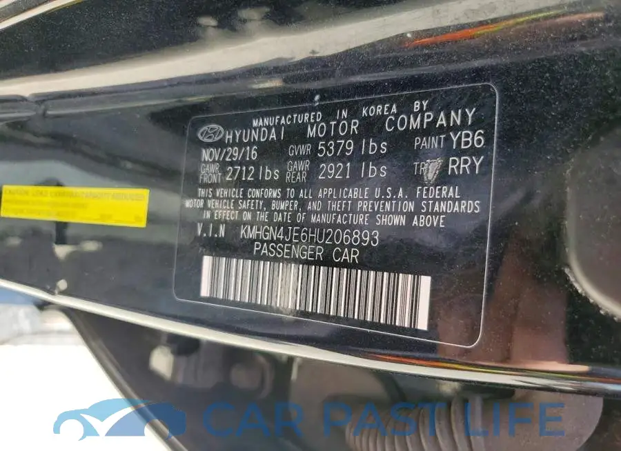 KMHGN4JE6HU206893# 12