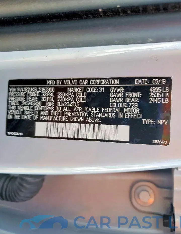 YV4162UK5L2183900# 13