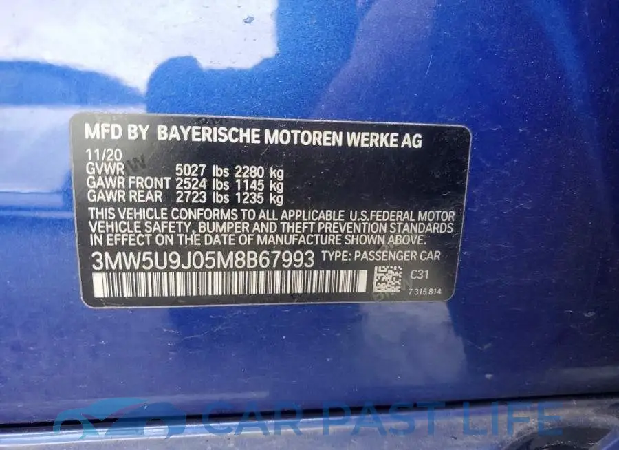 3MW5U9J05M8B67993# 13