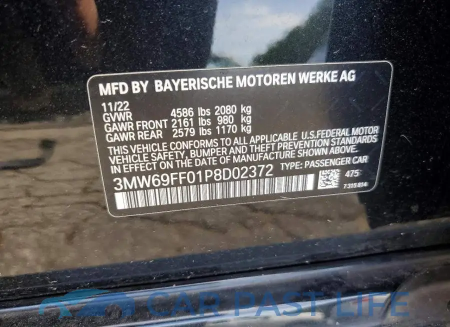 3MW69FF01P8D02372# 12