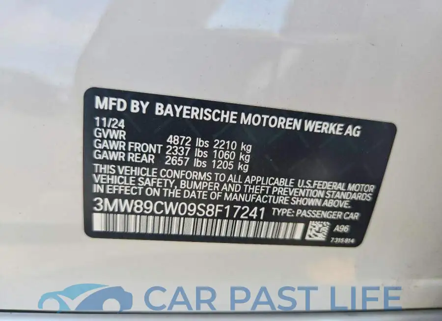 3MW89CW09S8F17241# 12
