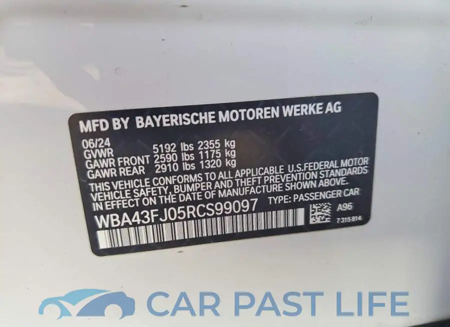 WBA43FJ05RCS99097# 12
