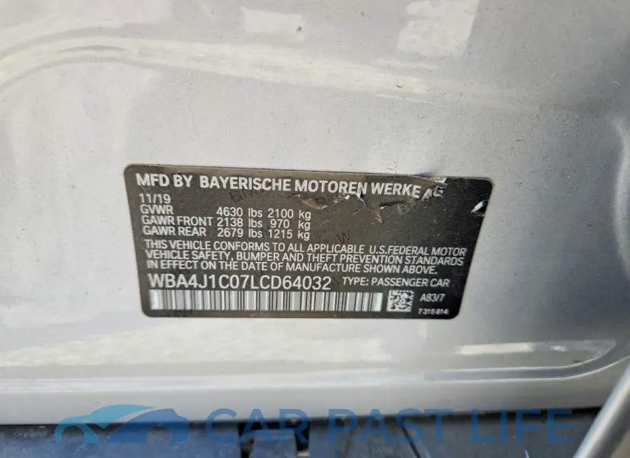 WBA4J1C07LCD64032# 12