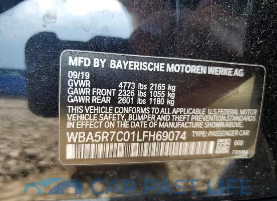 WBA5R7C01LFH69074# 12