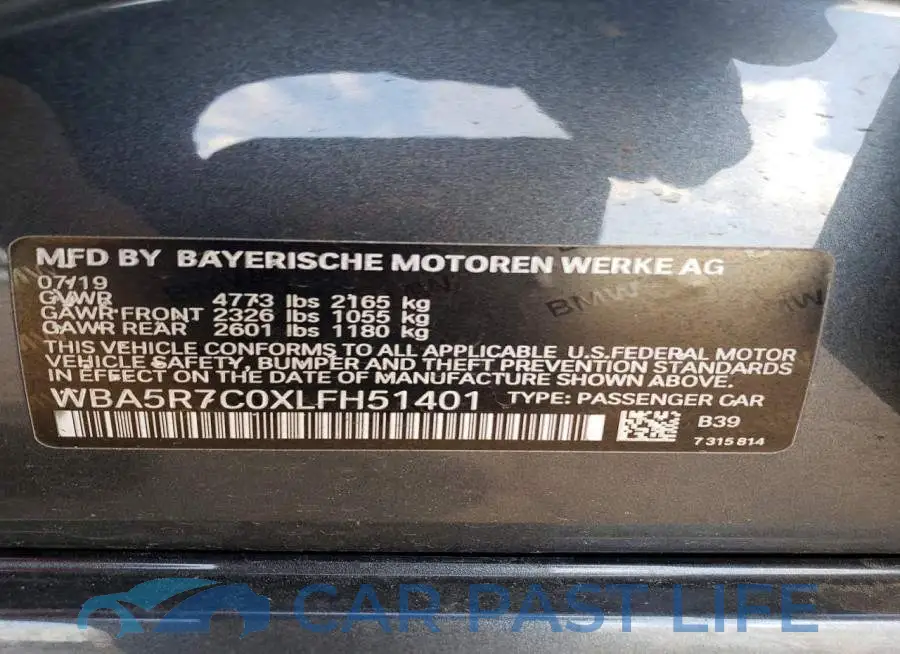 WBA5R7C0XLFH51401# 12