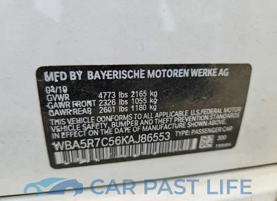 WBA5R7C56KAJ86553# 12