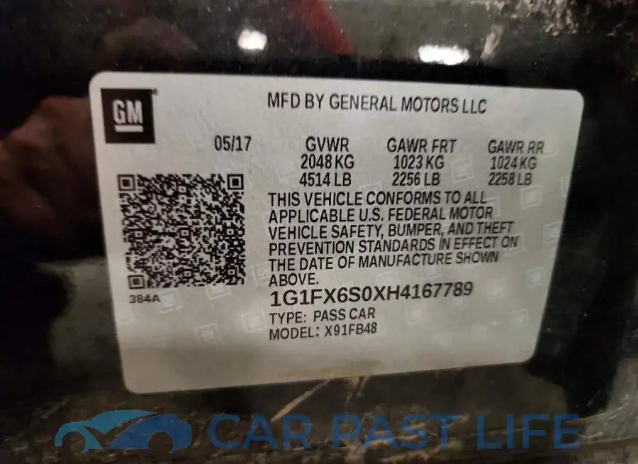 1G1FX6S0XH4167789# 13