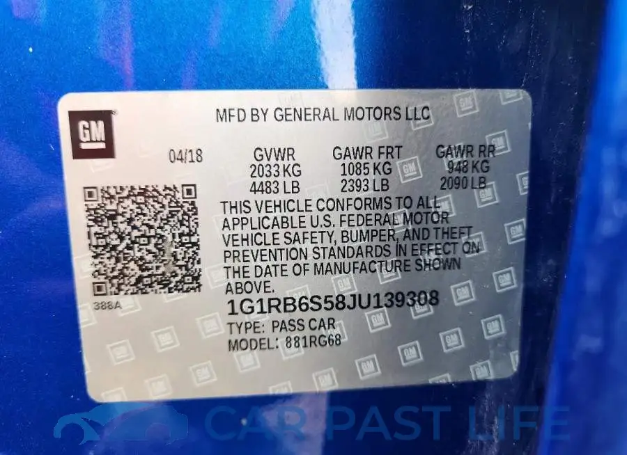 1G1RB6S58JU139308# 12