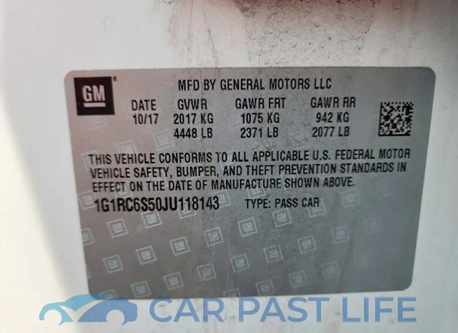 1G1RC6S50JU118143# 12