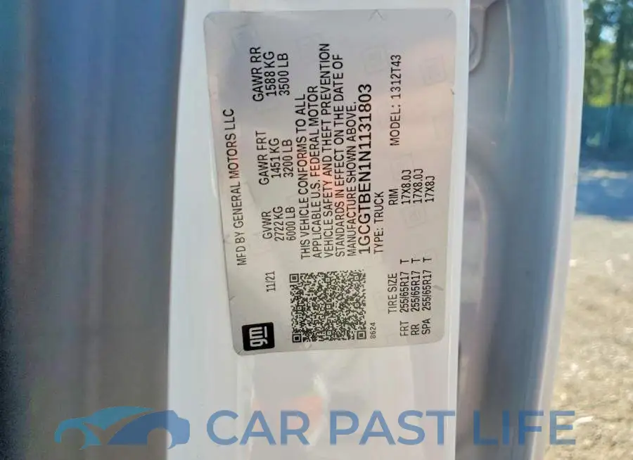 1GCGTBEN1N1131803# 12