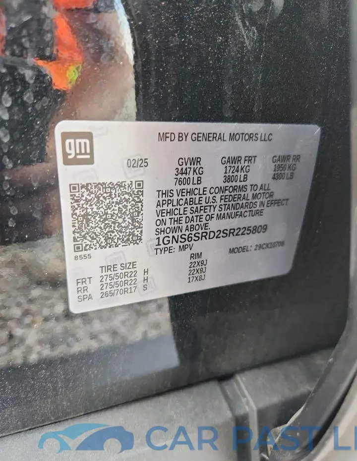 1GNS6SRD2SR225809# 13