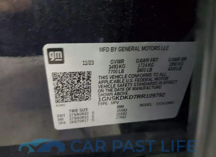 1GNSKDKD7RR109792# 12