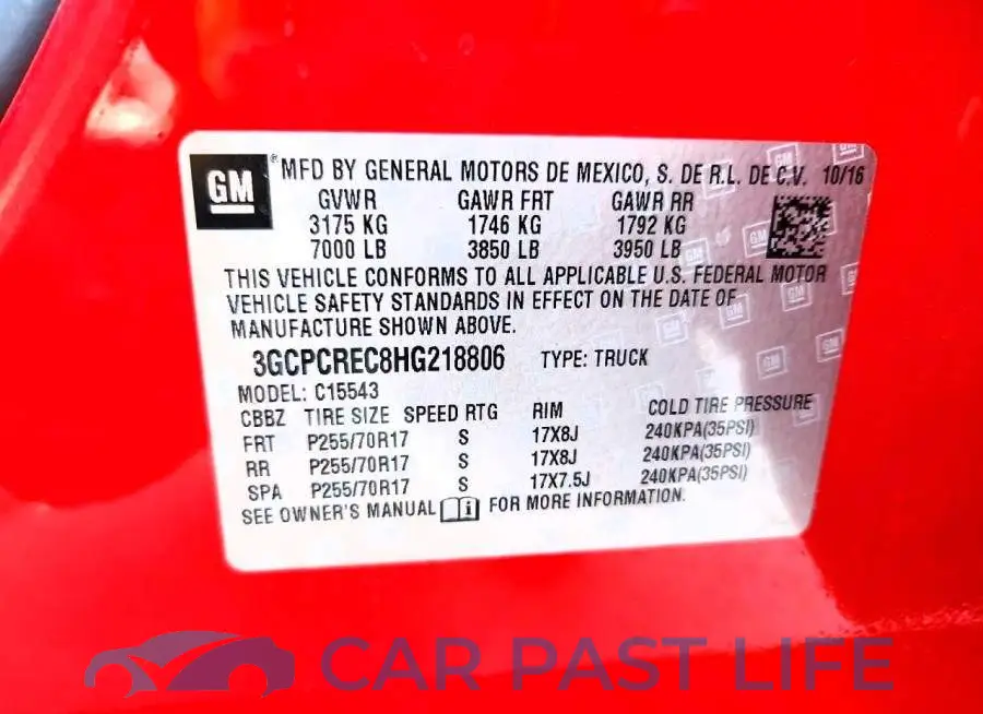 3GCPCREC8HG218806# 12