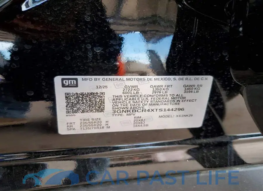 3GNKBCR4XTS144296# 13