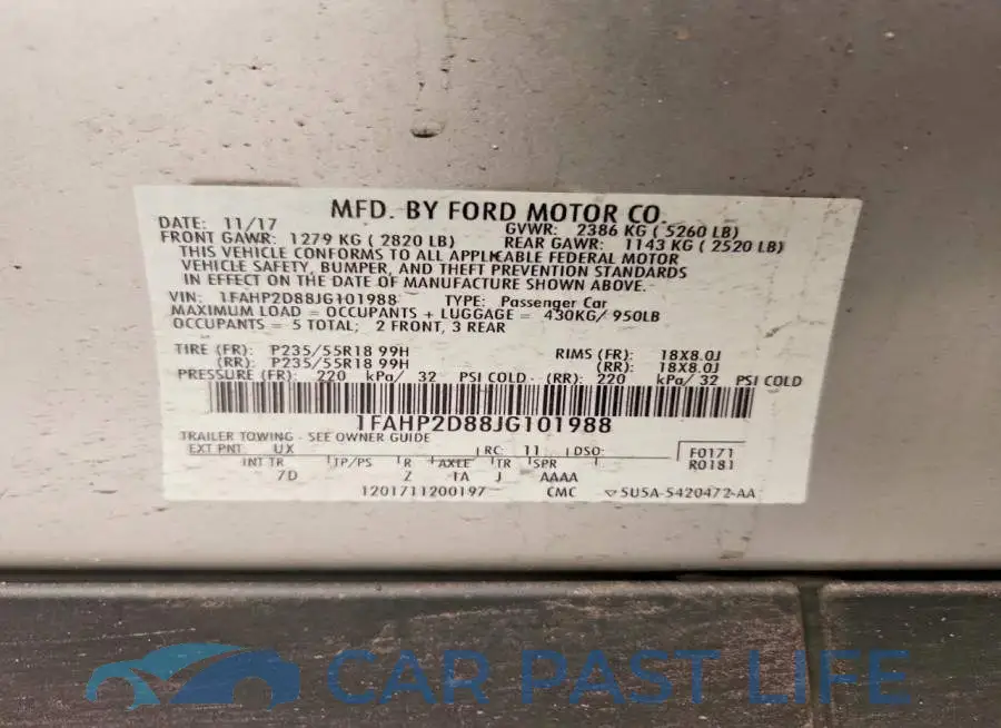 1FAHP2D88JG101988# 12