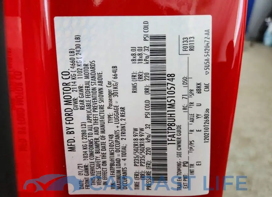 1FATP8UH1M5105748# 13