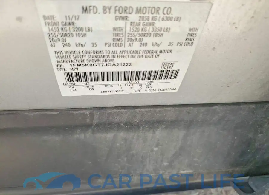 1FM5K8GT7JGA21222# 13