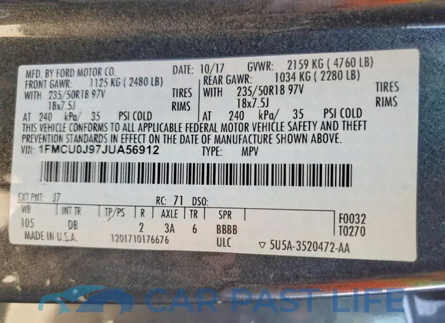 1FMCU0J97JUA56912# 13