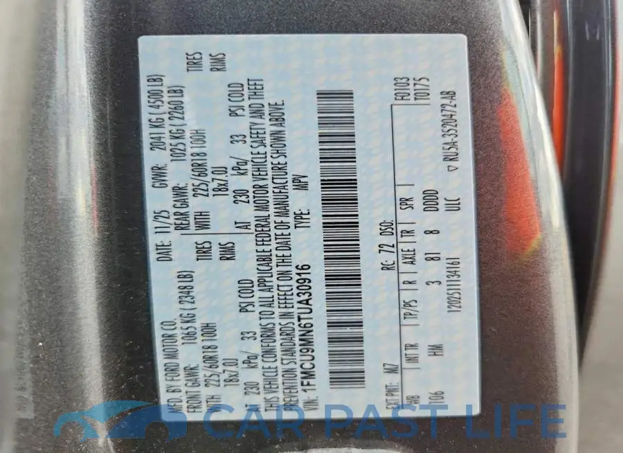 1FMCU9MN6TUA30916# 13