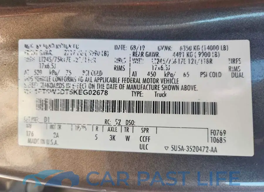 1FT8W3DT5KEG02678# 12