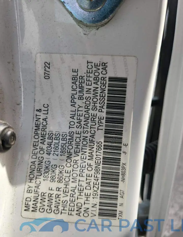 19XZE4F98NE017665# 12
