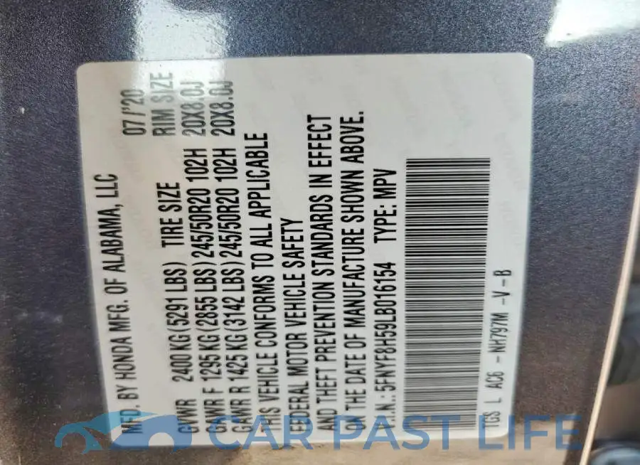 5FNYF8H59LB016154# 13