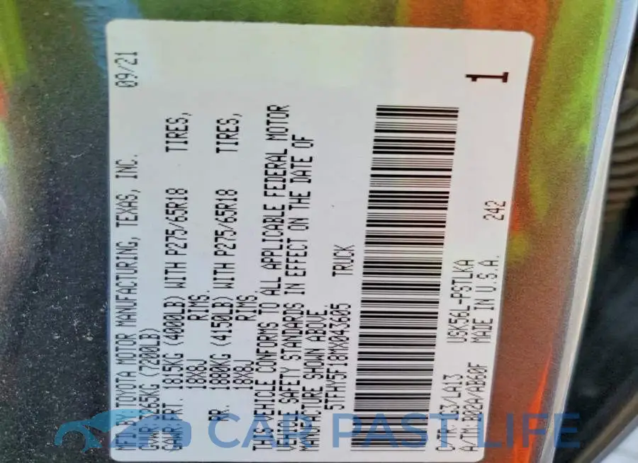 5TFHY5F18MX043605# 12