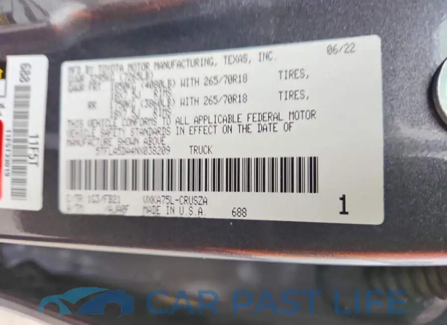 5TFLA5DA4NX038209# 12