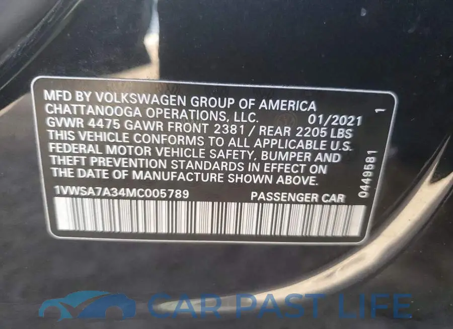 1VWSA7A34MC005789# 12