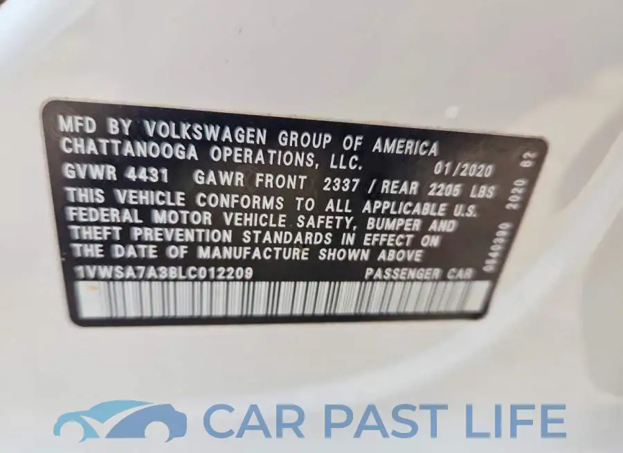1VWSA7A38LC012209# 13