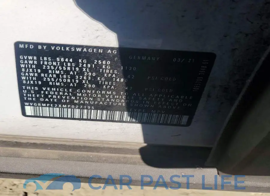 WVGRMPE2XMP027195# 12