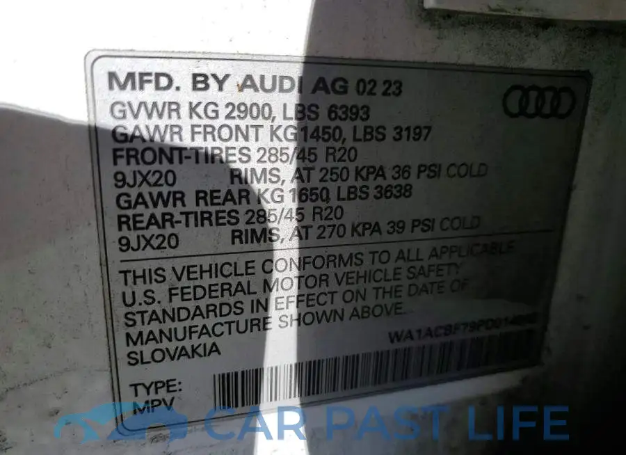 WA1ACBF79PD014942# 13