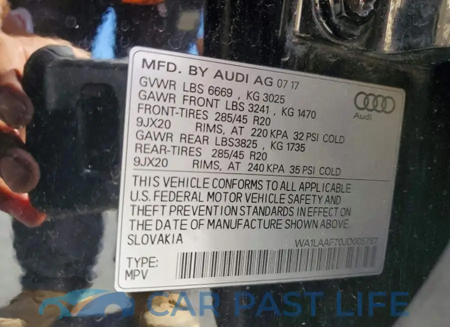 WA1LAAF70JD005787# 13