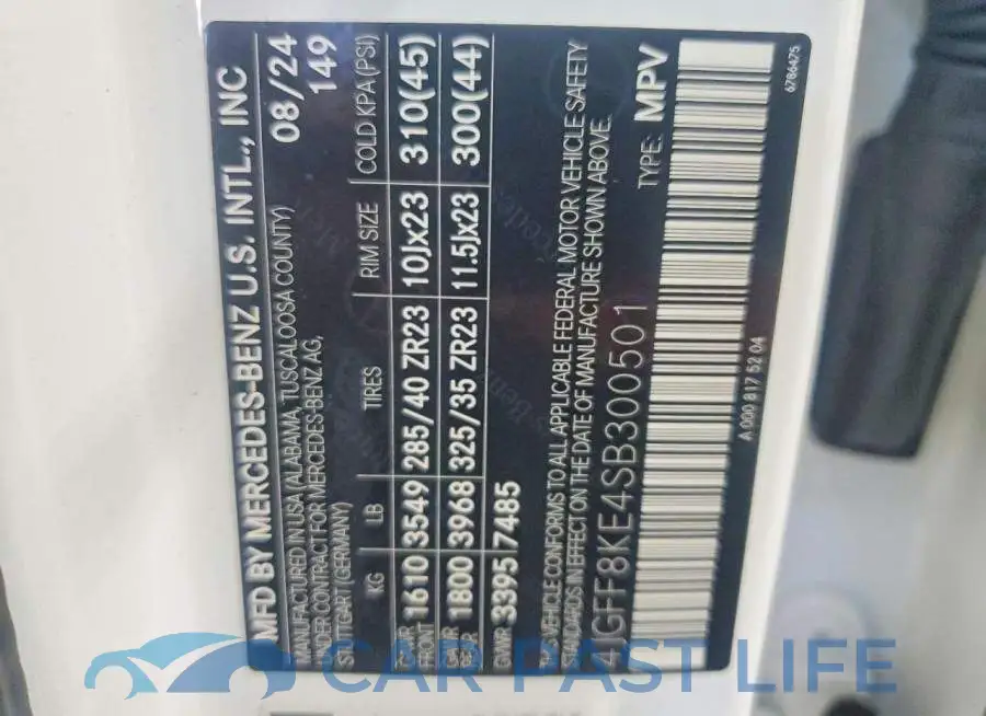 4JGFF8KE4SB300501# 13