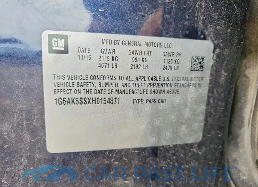 1G6AK5SSXH0154871# 12